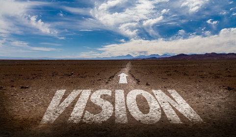 A road started wtih "VISION"