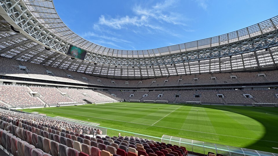 2018 FIFA World Cup stadiums preparation in July 2017. Luzhniki Stadium - Moscow, Russia