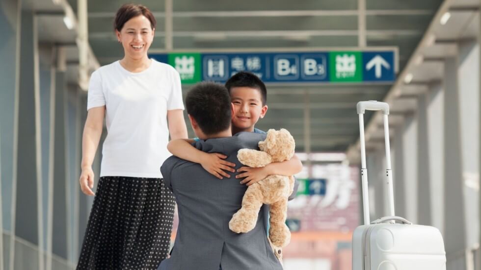 A family at platform