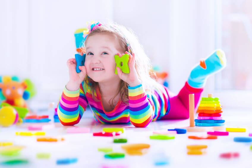 A girl playing